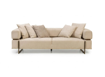 Beige driezits design stoffen bankstel Luxe 3-zitsbank