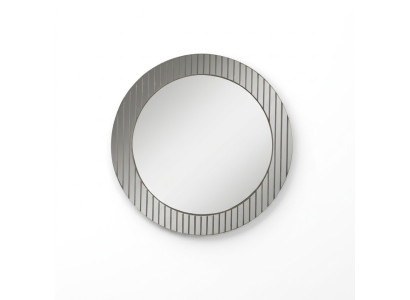 Grijze ronde spiegel Designer gangspiegel Moderne decoratiespiegel Luxe meubels