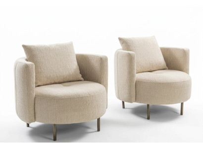 Beige textiel fauteuil ontwerper clubfauteuil cocktails fauteuil gestoffeerde meubels