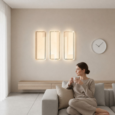 Gouden moderne spiegelset wandspiegel kaptafel spiegels 3-delig