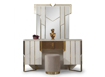 Witte make-uptafelspiegel kaptafel make-upconsole consoletafel