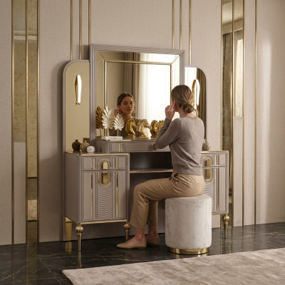 Garnituur Kaptafel Friseertafel Schminkconsole Consolentafel Beige