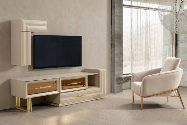 Woonkamer TV laagbord dressoir TV standaard wandkast Beige Modern