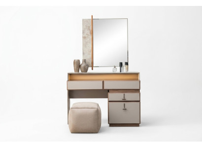 Garnituur Kaptafel Make-uptafel Spiegel Console Tafel Grijs 3-delig