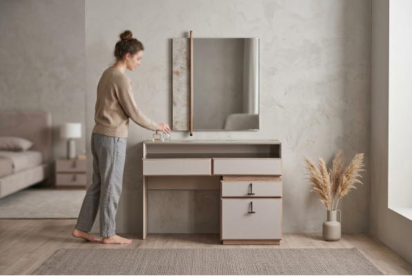 Kaptafel Make-uptafel Make-upconsole Spiegel Console tafel Grijs