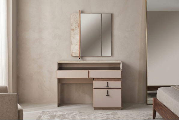 Kaptafel Make-uptafel Make-upconsole Spiegel Console tafel Grijs