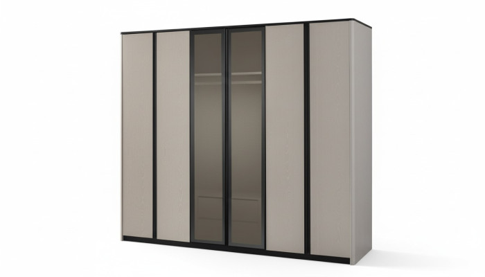 Kast Kledingkast Kapstok Moderne houten kast Grijs
