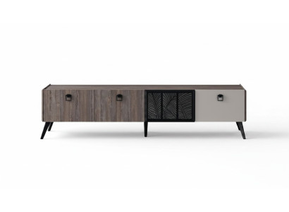 Dressoir woonkamer tv-standaard RTV laag sideboard kast hout grijs commode
