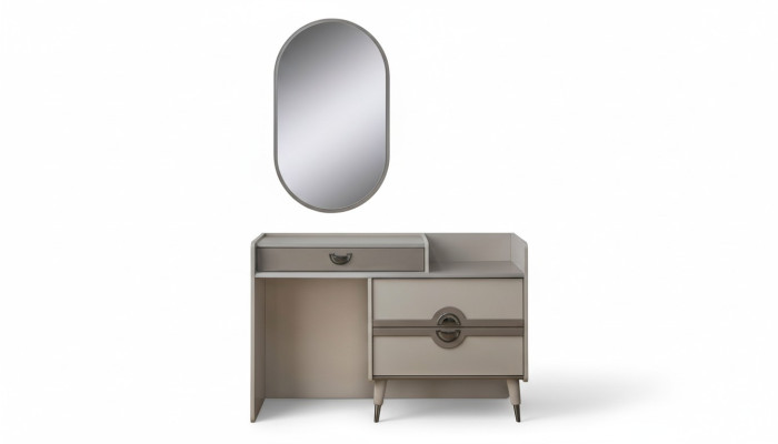 Toiletafel Kaptafel Make-upconsoletafel Spiegel Console grijs