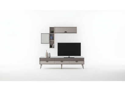 Beige woonkamer dressoir Stevige tv-standaard Laag dressoir Luxe rekken