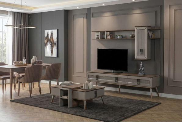 Designer woonkamerset TV-meubel houten rekken salontafel RTV nieuw