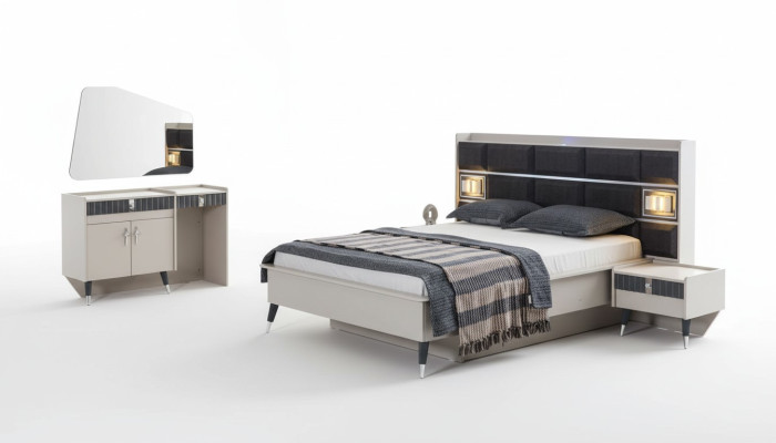 Slaapkamer set Luxe bed Ontwerper kaptafel Console 5-delige set