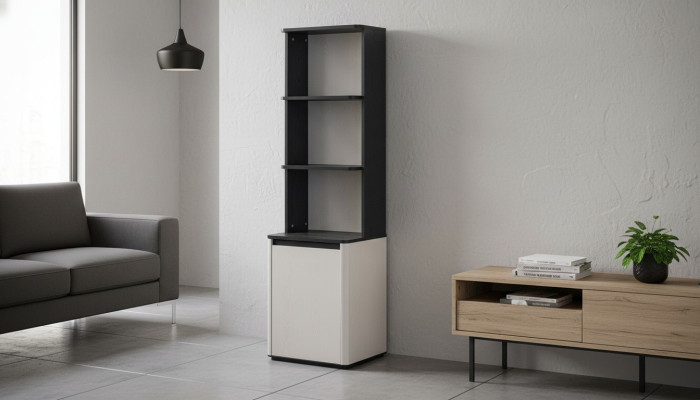 Wit-zwarte boekenkast Designer boekenplank Kinder staand rek