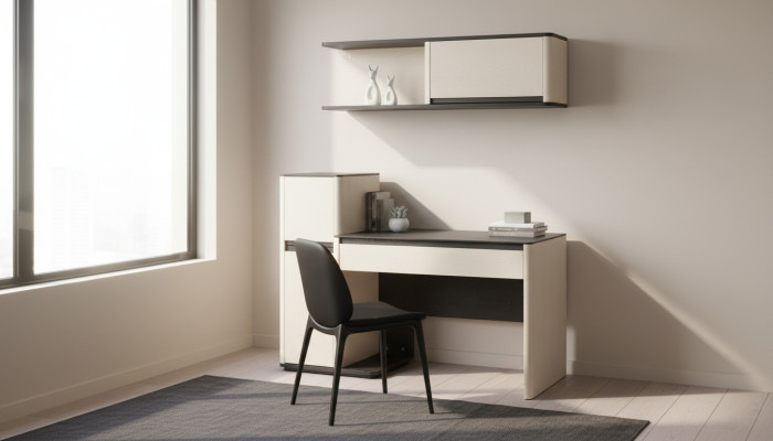 Witte Moderne Bureau Ontwerper Kinder Computerbureau Wandkast