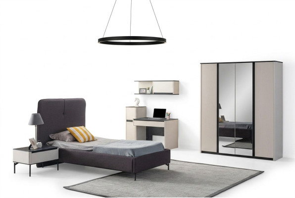 Volledige kinderkamer meubels Bed Nachtkastje Bureau Kledingkast