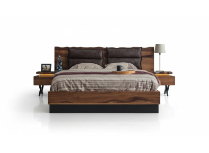 Slaapkamer houten set Robuust bed 2x nachtkastjes 3-delige luxe set