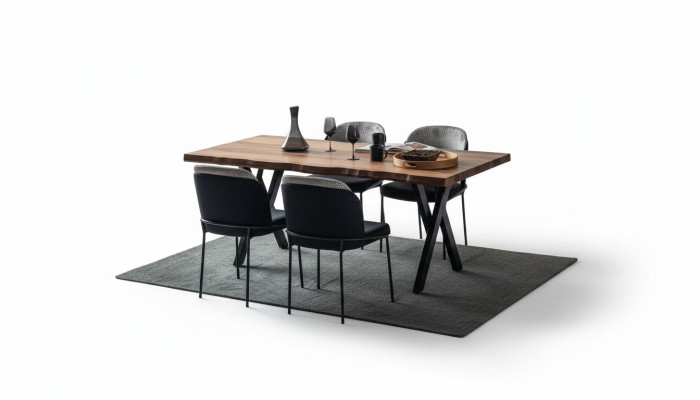 Bruine houten eettafel Robuuste eettafels Houten tafels Luxe meubels