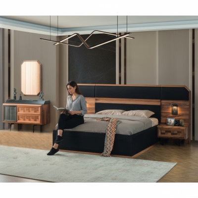 Unieke slaapkamer meubels bedframe luxe nachtkastjes console