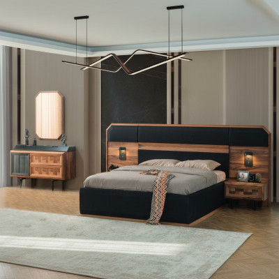 Unieke slaapkamer meubels bedframe luxe nachtkastjes console