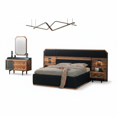 Unieke slaapkamer meubels bedframe luxe nachtkastjes console