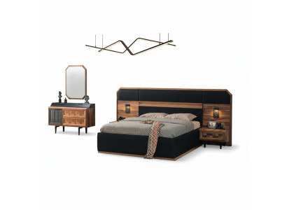 Unieke slaapkamer meubels bedframe luxe nachtkastjes console