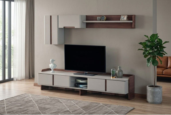 Witte woonkamer wand Luxe meubels RTV lage tv-kasten planken dressoir