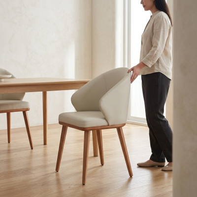 Witte eetkamerstoelen Luxe 6x eetkamerstoelen Stoffen zitmeubels 6-delig