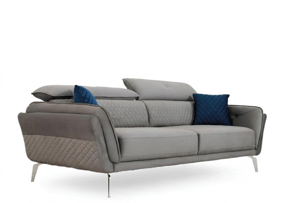 Grijze stoffen bank Luxe gestoffeerde bank Moderne driezits textiel meubels