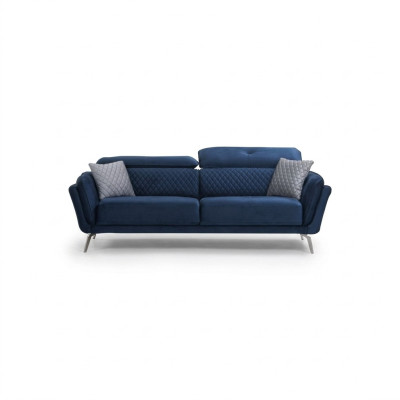 Blauw textiel bank Moderne woonkamer Driezits Luxe 3-zitsbank