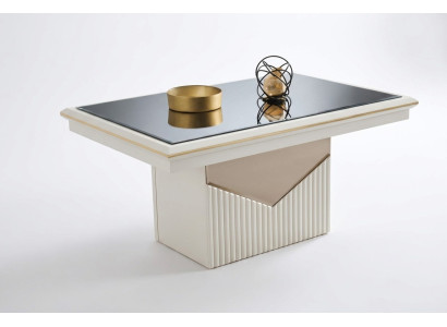 Luxe salontafel koffietafel bijzettafel houten beige tafel