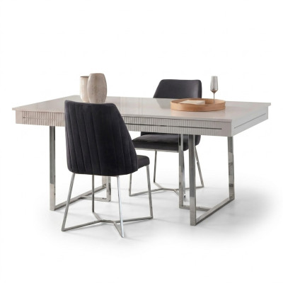 Moderne Eettafel Eettafel Tafel Eetkamer Uitschuifbaar Hout Wit.