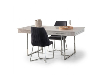 Moderne Eettafel Eettafel Tafel Eetkamer Uitschuifbaar Hout Wit.