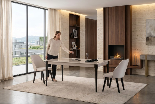 Eettafel Eetkamertafel Tafel Eetkamer Meubels Eethoek Hout Wit