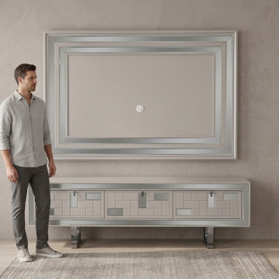 Woonkamer wandmeubel tv-standaard wandpaneel Wit RTV laag tv-meubel Moderne
