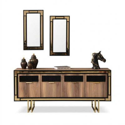 Houten kast dressoir Sideboard Bruin kast ladekast hout eetkamer