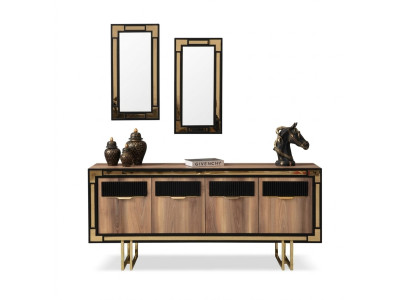 Houten kast dressoir Sideboard Bruin kast ladekast hout eetkamer