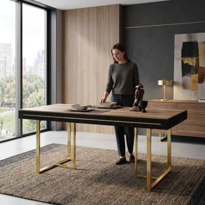 Houten eettafel eettafel tafel eetkamer eetgedeelte hout bruin