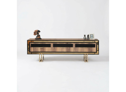 Woonkamer dressoir TV-standaard RTV laag tv-meubel woonwand hout bruin meubels
