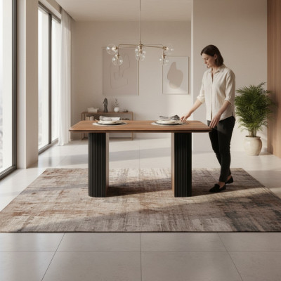Houten eettafel Eettafel Eettafel 140 cm Tafel Hout Bruin Eetkamer