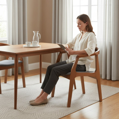 Stoelen Eetkamerstoelenset Keukenstoelen Houten stoelen Bruin 4-delig