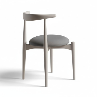 Keukenstoel Eetkamerstoel Houten stoel zonder armleuningen Beige Hout Modern