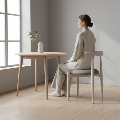 Zithoek Keukenstoelen Eetkamerstoelen Houten stoelen 4-delige stoelen Beige