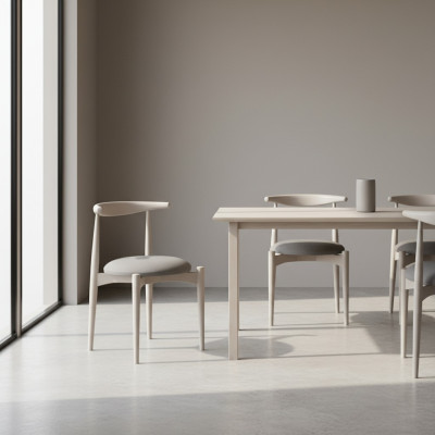 Zithoek Keukenstoelen Eetkamerstoelen Houten stoelen 4-delige stoelen Beige