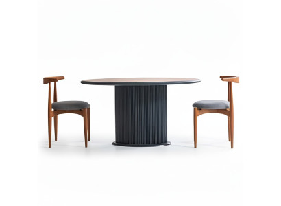 Eetgroep Complete Eetkamer Eettafel Stoelen 5-delig Bruin Klassiek