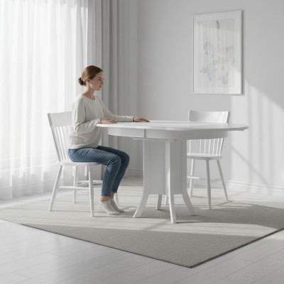 Eetkamertafel Uitschuifbaar Eettafel Houten Tafel Witte Eethoek