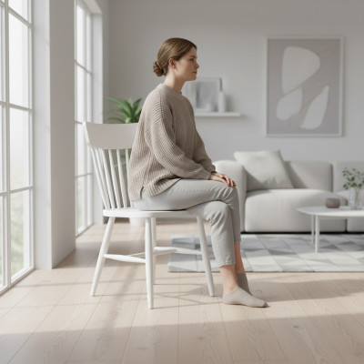 Eetkamerstoelen groep houten stoelen keukenstoelen set van 6 wit hout