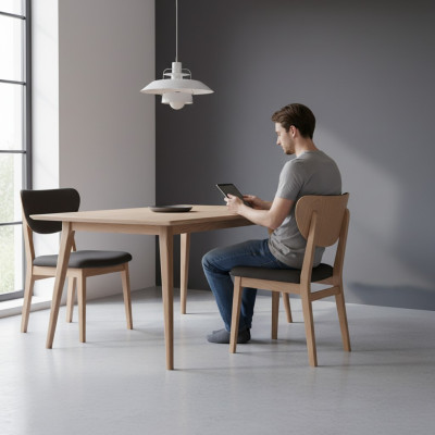 Groep eetkamerstoelen houten stoelen keukenstoelen set van 6 bruin hout