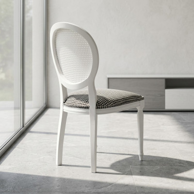 Eetkamerstoelen Groep Beklede Stoelen Keukenstoelen Set 2-delig Wit Hout