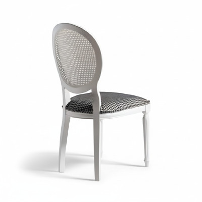 Set van 4 eetkamerstoelen gestoffeerde keukenstoelen wit hout