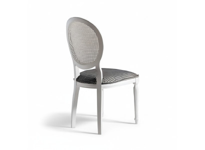 Set van 4 eetkamerstoelen gestoffeerde keukenstoelen wit hout